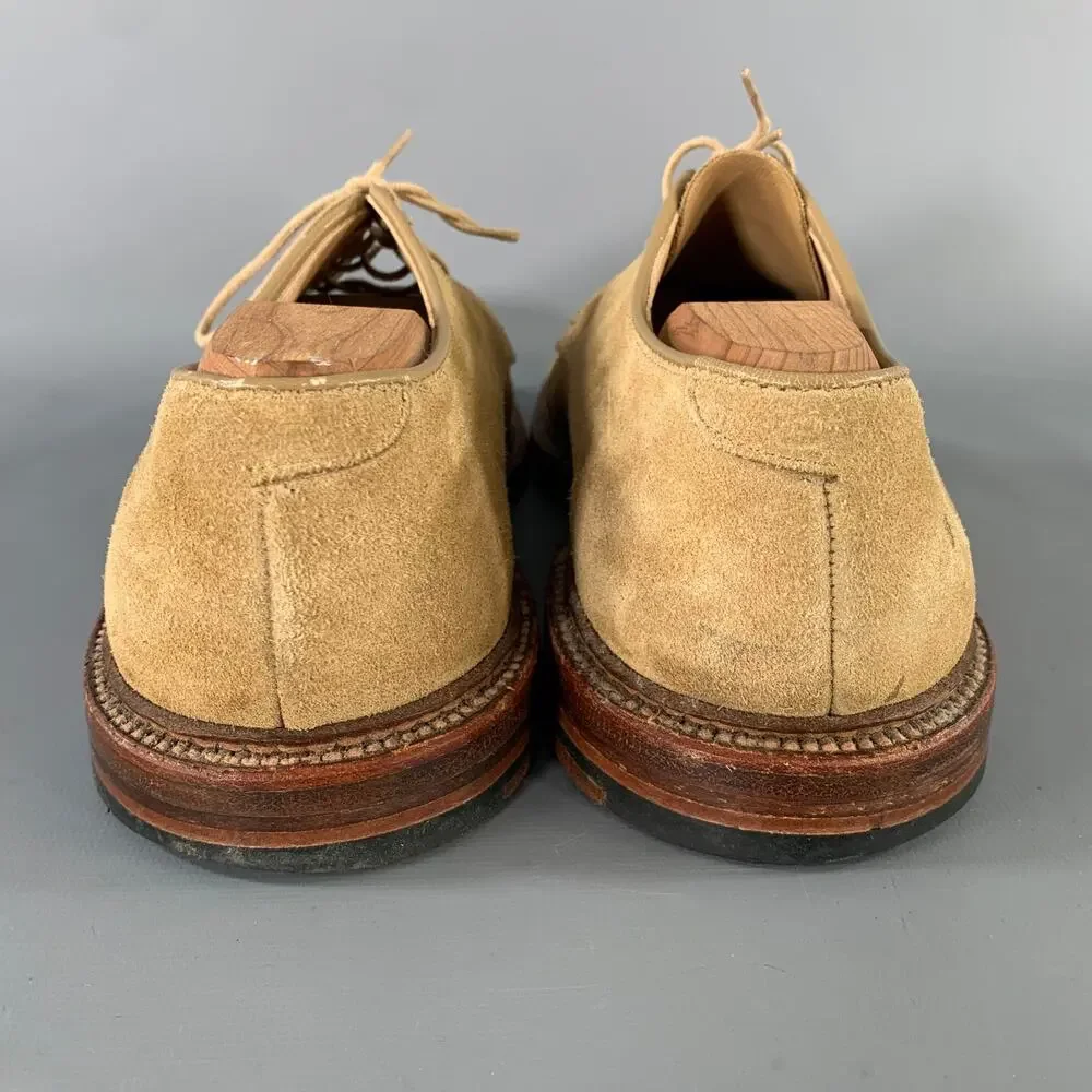 Alden Plain Tan Suede Derby Lace Up Shoes